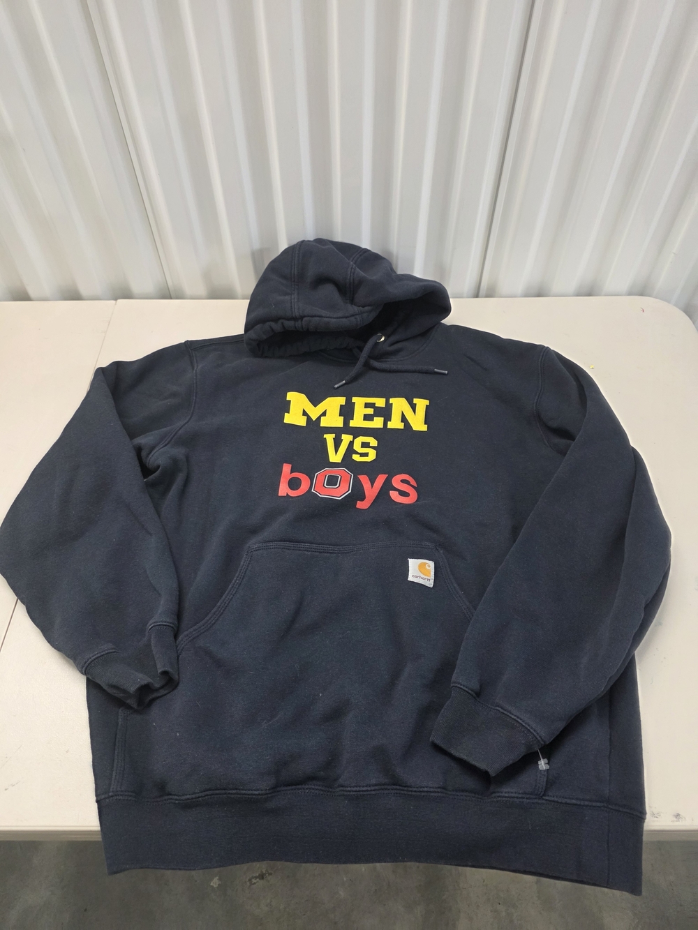 Carhartt Barstool Michigan Ohio State Hoodie Mens L Men vs Boys Sweatshirt